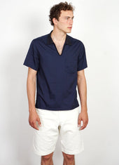 PHILIP | Short Sleeve Pull-On Shirt | Indigo