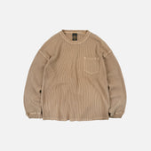PIGMENT DYEING WAFFLE LS T-SHIRT - TAN