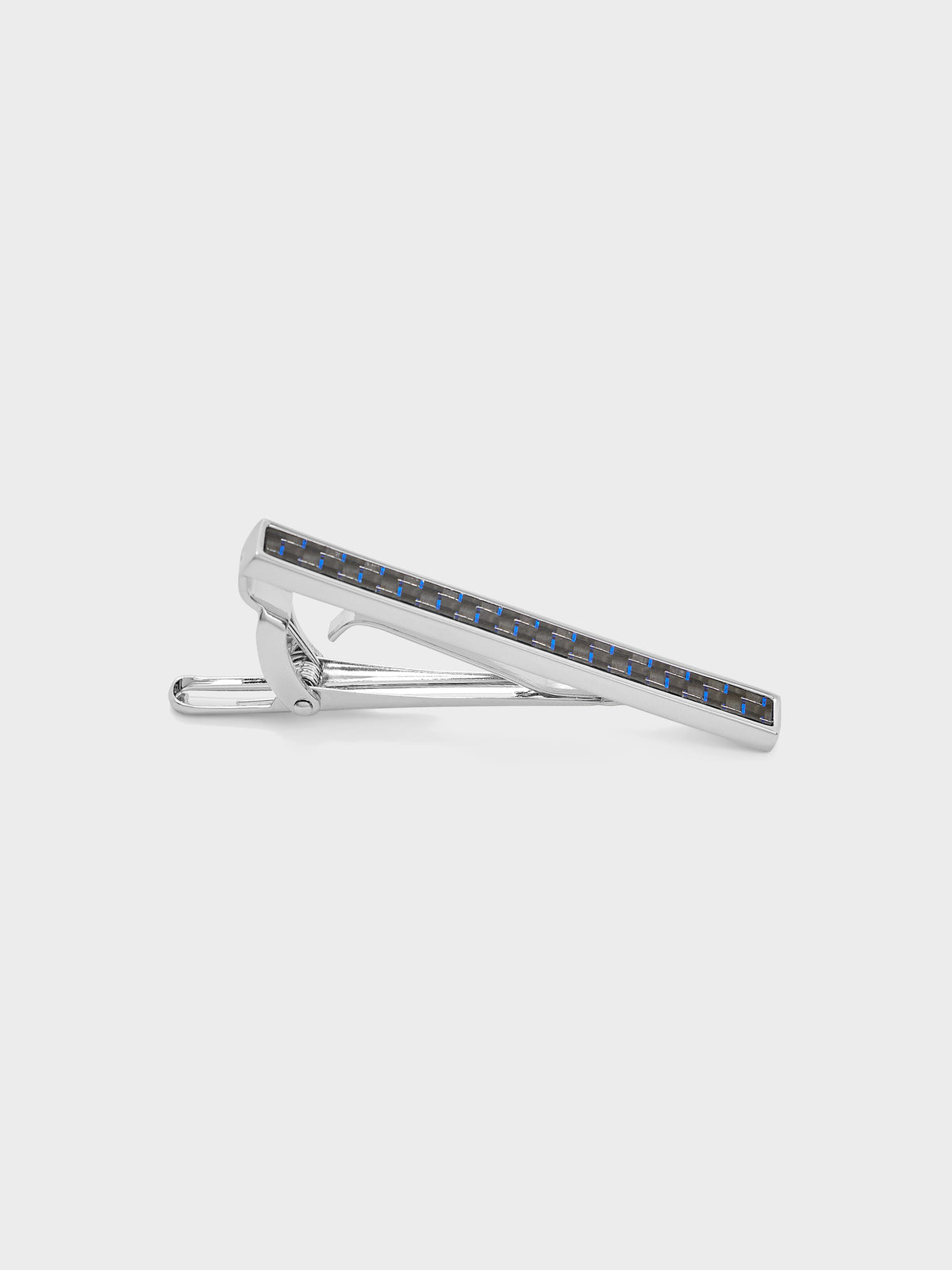 Pince Cravate Avec Insert Fibre De Carbone Bleu
