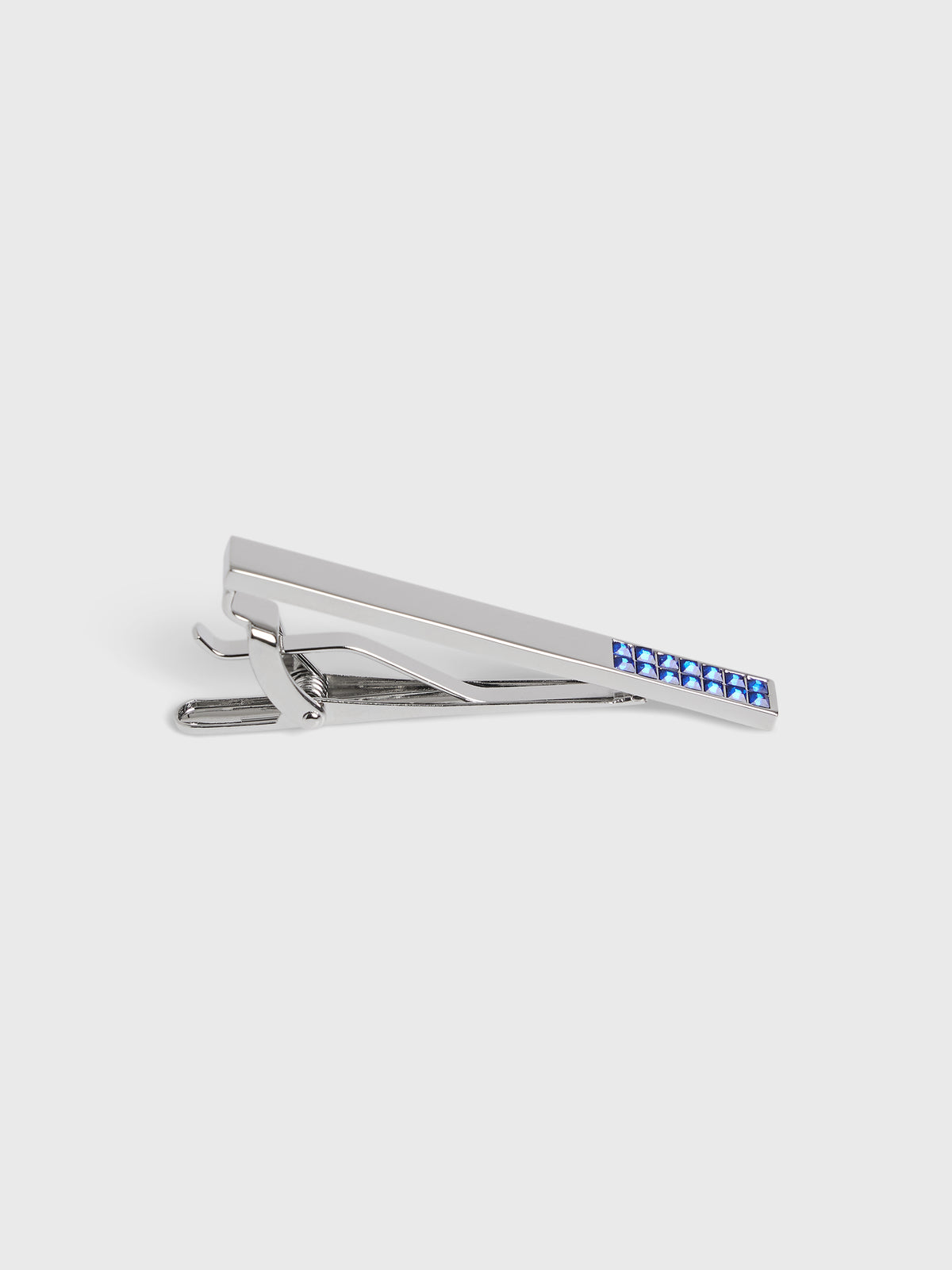 Pince Cravate Avec Insert Pierres Bleues