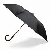 Black Pindot Telescoping Umbrella