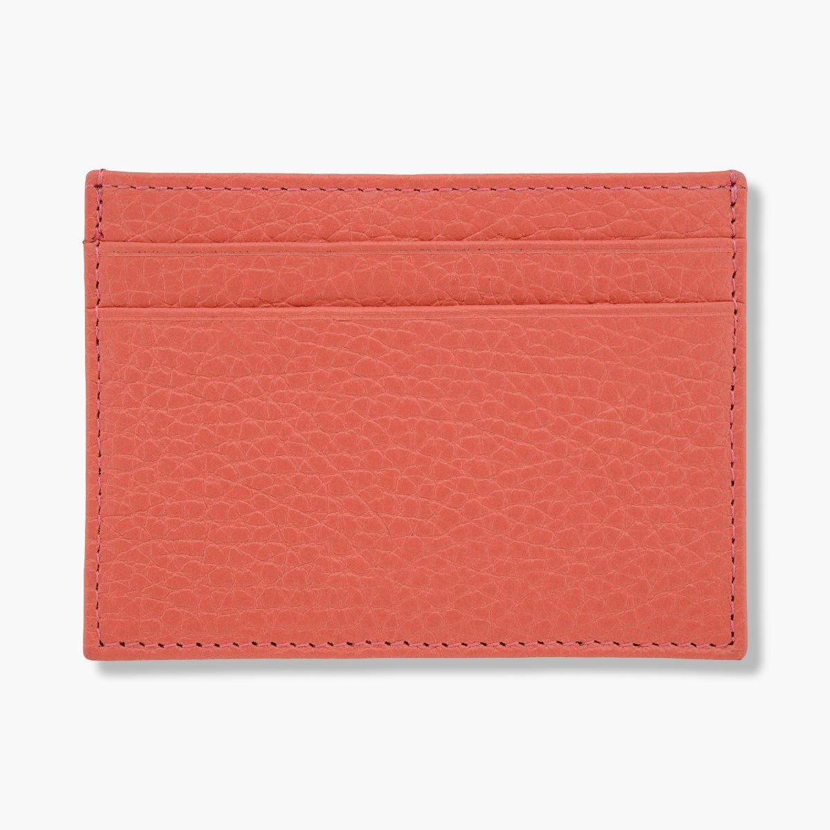 Pink Calf Leather Double Sided Card Holder