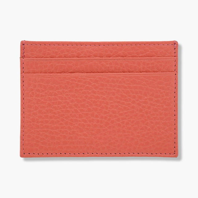 Pink Calf Leather Double Sided Card Holder