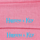 Short Pink Cotton Socks With Contrast Heel Toe