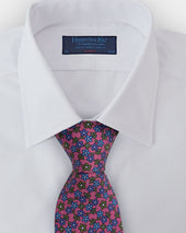 Pink Green Blue Floral Printed Silk Tie