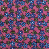 Pink Green Blue Floral Printed Silk Tie