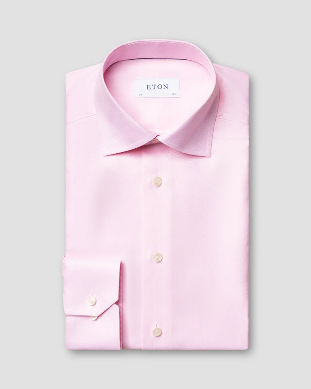 Rosa Hemd aus Signature-Twill - Eton