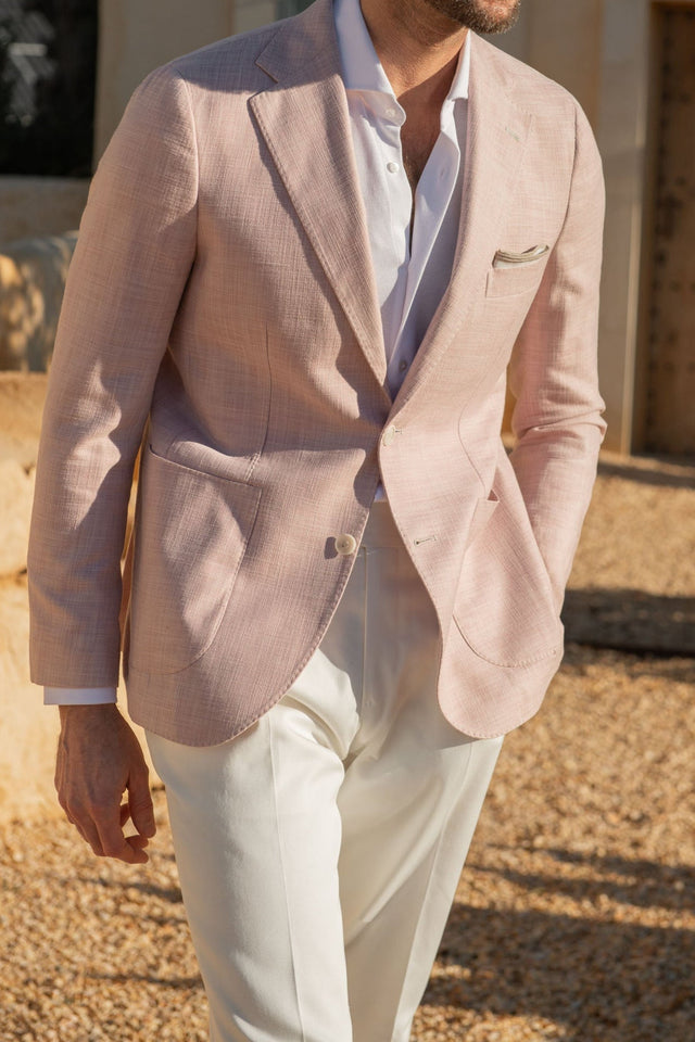 Pink jacket in cotton & silk - Made in Italy