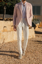 Pink Jacket In Cotton Silk Made In Italy
