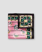 Pink leaf border pocket square