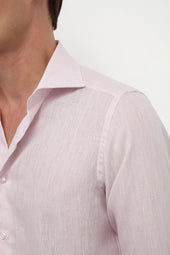 Pink Linen Shirt Made In Italy