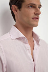 Pink Linen Shirt Made In Italy