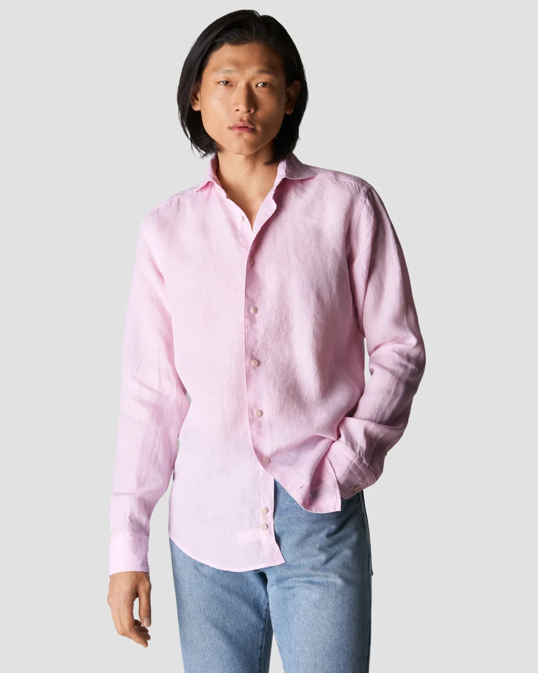 Pink Linen Shirt Eton