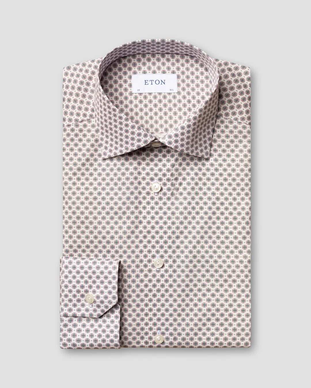 Pink Medallion Print Fine Twill Shirt Eton