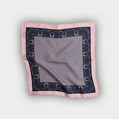 Pink Miniature Floral Mosaic Silk Pocket Square