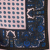 Pink Miniature Paisley Bean Motif Silk Pocket Square