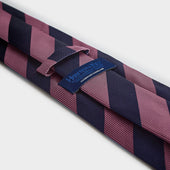 Pink Block Stripe Silk Tie