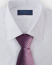 Pink Navy Houndstooth Silk Tie
