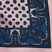 Pink Paisley Bean Motif Silk Pocket Square