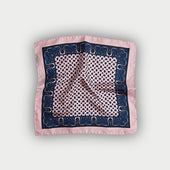 Pink Paisley Bean Motif Silk Pocket Square