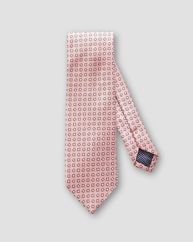 Pastellrosa Krawatte mit Quadratmuster - Eton
