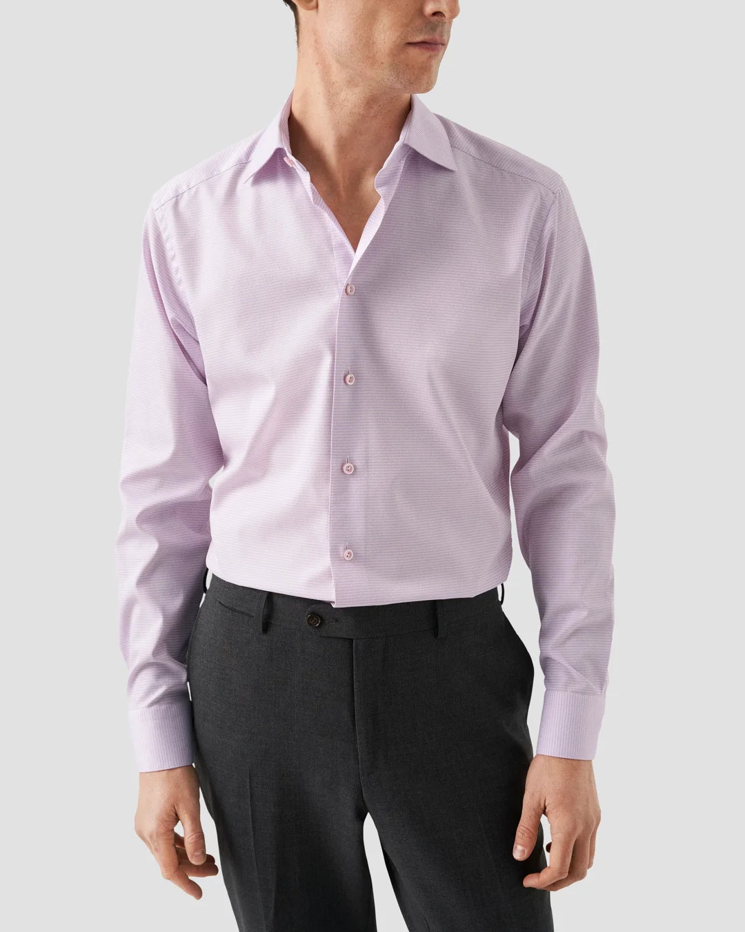 Pink Semi Solid Supima 120 Piqu Shirt Eton
