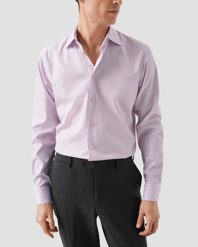 Pink Semi Solid Supima 120 Piqué Shirt - Eton