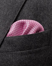 Pink Polka Dots Silk Pocket Square