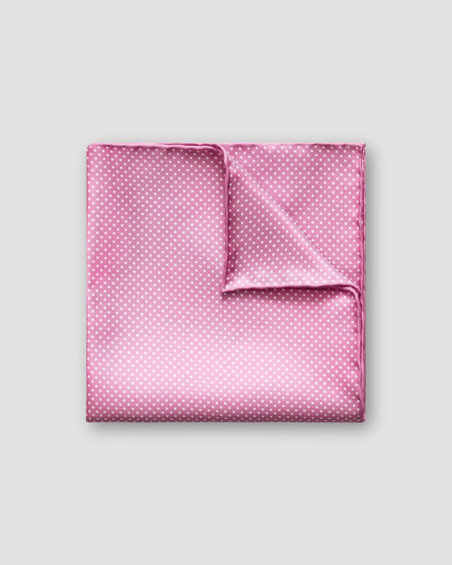Pink Polka Dots Silk Pocket Square