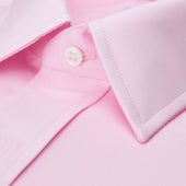 Tailored Fit Plain Poplin Button Cuff Shirt In Pink