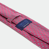 Pink Repeated Floral Woven Silk Tie