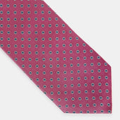 Pink Repeated Floral Woven Silk Tie