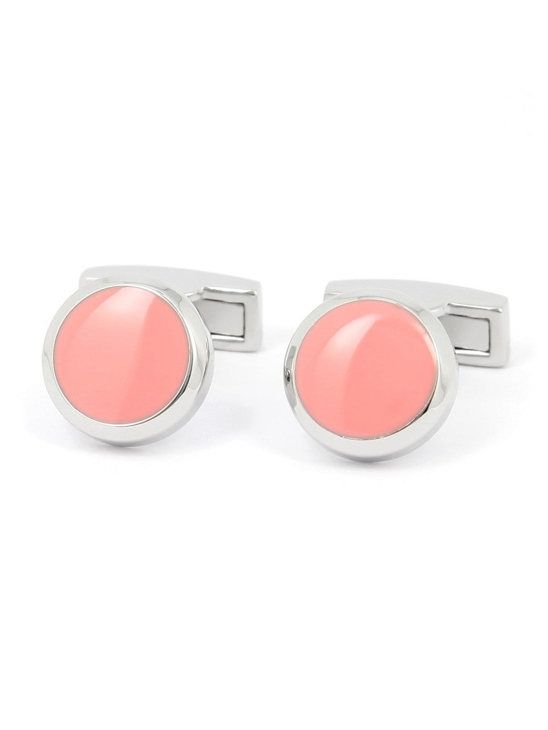 Pink Round Cufflinks Montreux Ii