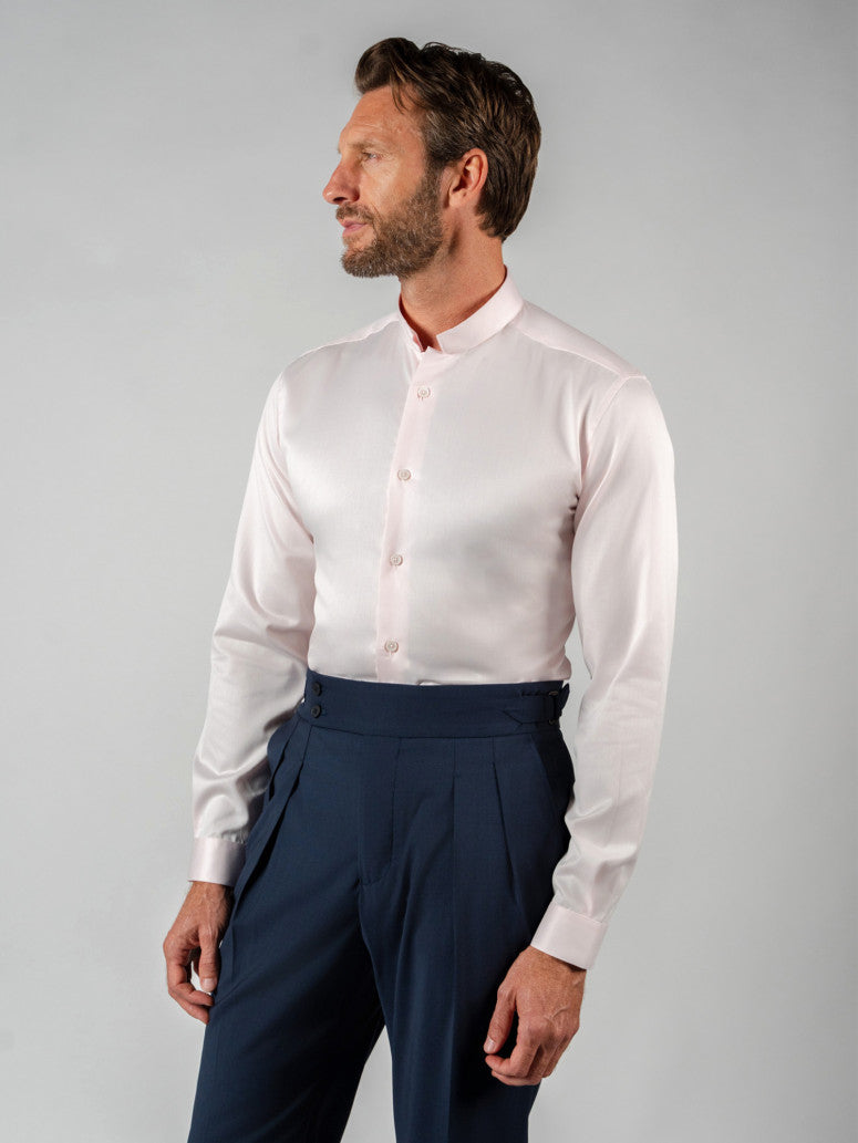 Pink Reverse Collar Twill Shirt