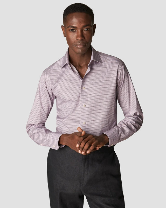 Signature-Twill-Hemd mit Espressotassen-Print Rosa - Eton