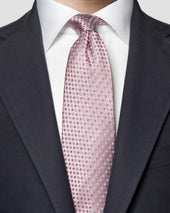 Red Geometric Silk Tie