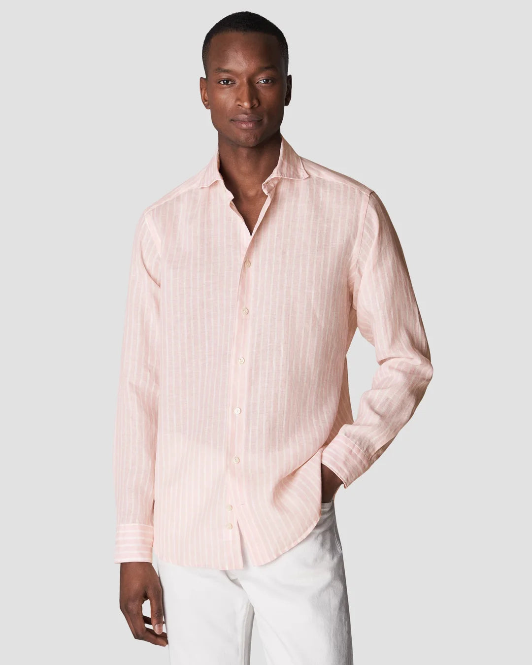 Pink Striped Linen Shirt Eton