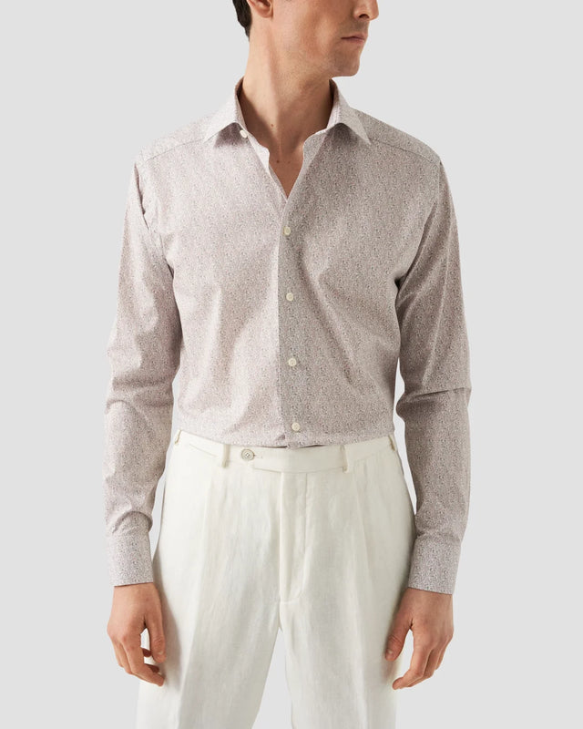 Signature-Twill-Hemd mit floralem Print - Eton