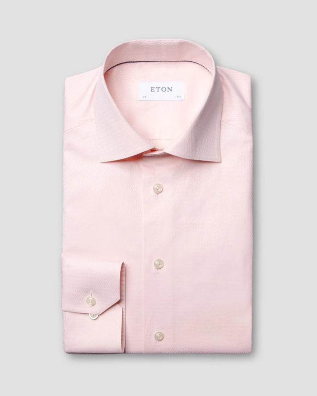 Rosa Hemd mit Webmuster - Eton