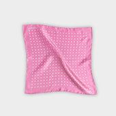 Pink White Medium Spot Silk Pocket Square