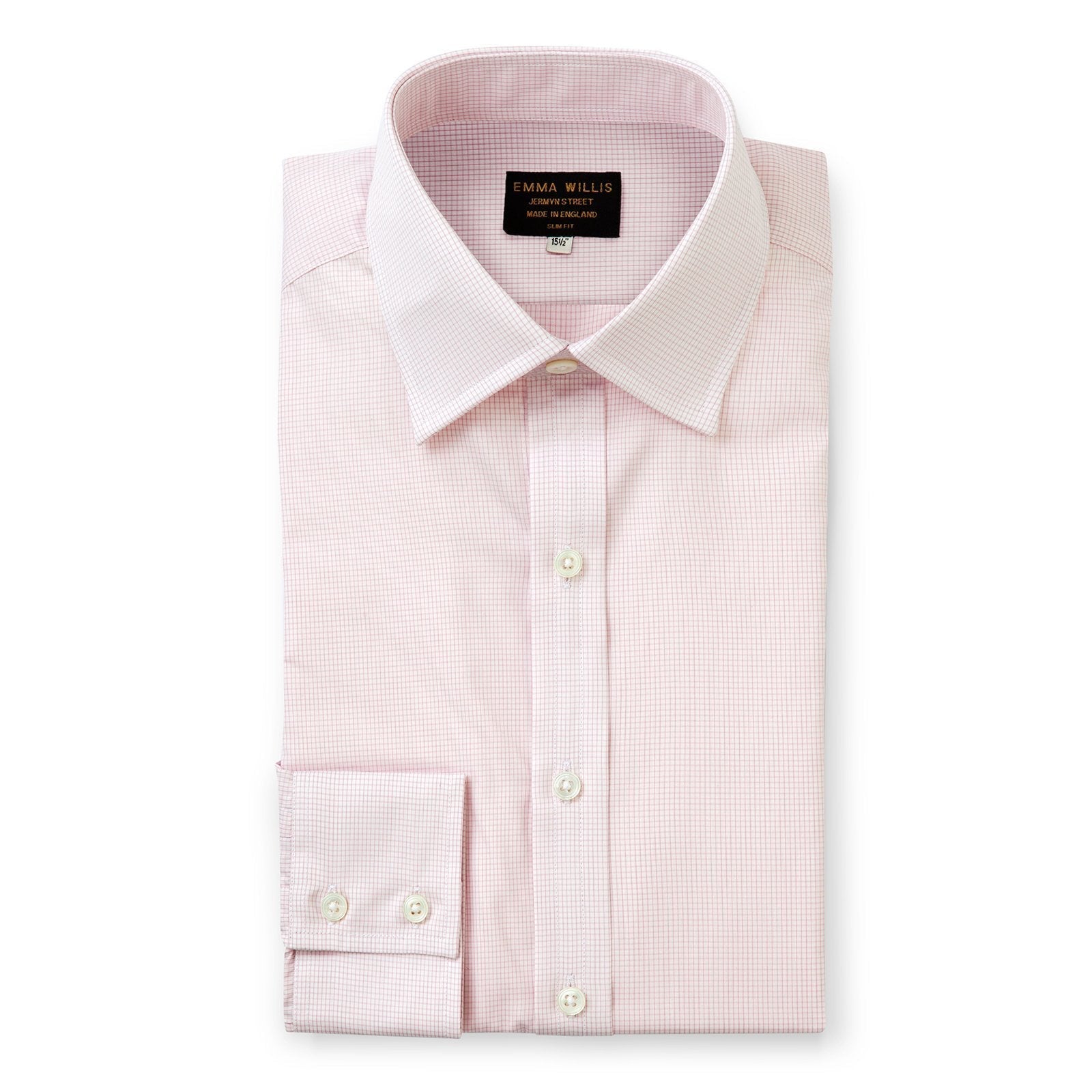 Pink Windowpane Check Cotton Shirt