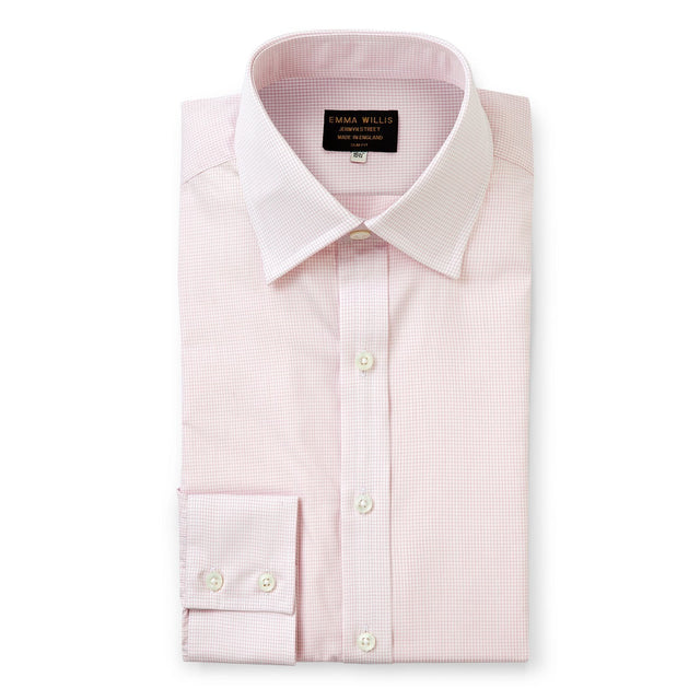 Pink Windowpane Check Cotton Shirt