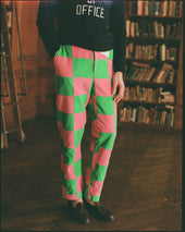 Pink Green Patchwork Corduroy Pant