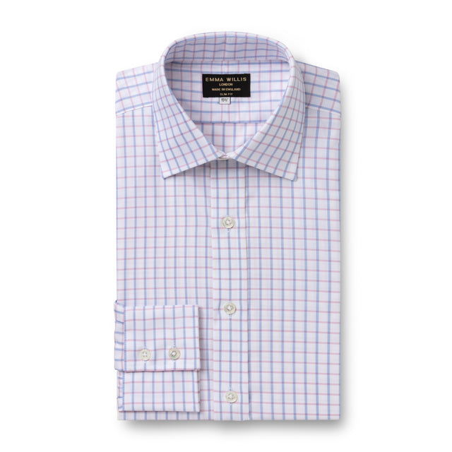 Pink/Sky Oxford Check Shirt