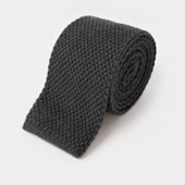 Plain Anthracite Knitted Cashmere Tie