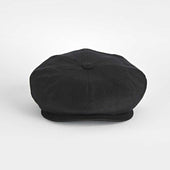 Black Linen Gatsby Cap