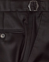 Plain Wool Evening Trousers With Satin Stripe
