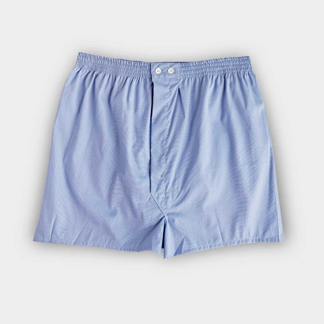 Classic Light Blue End-on-End Cotton Boxer Shorts