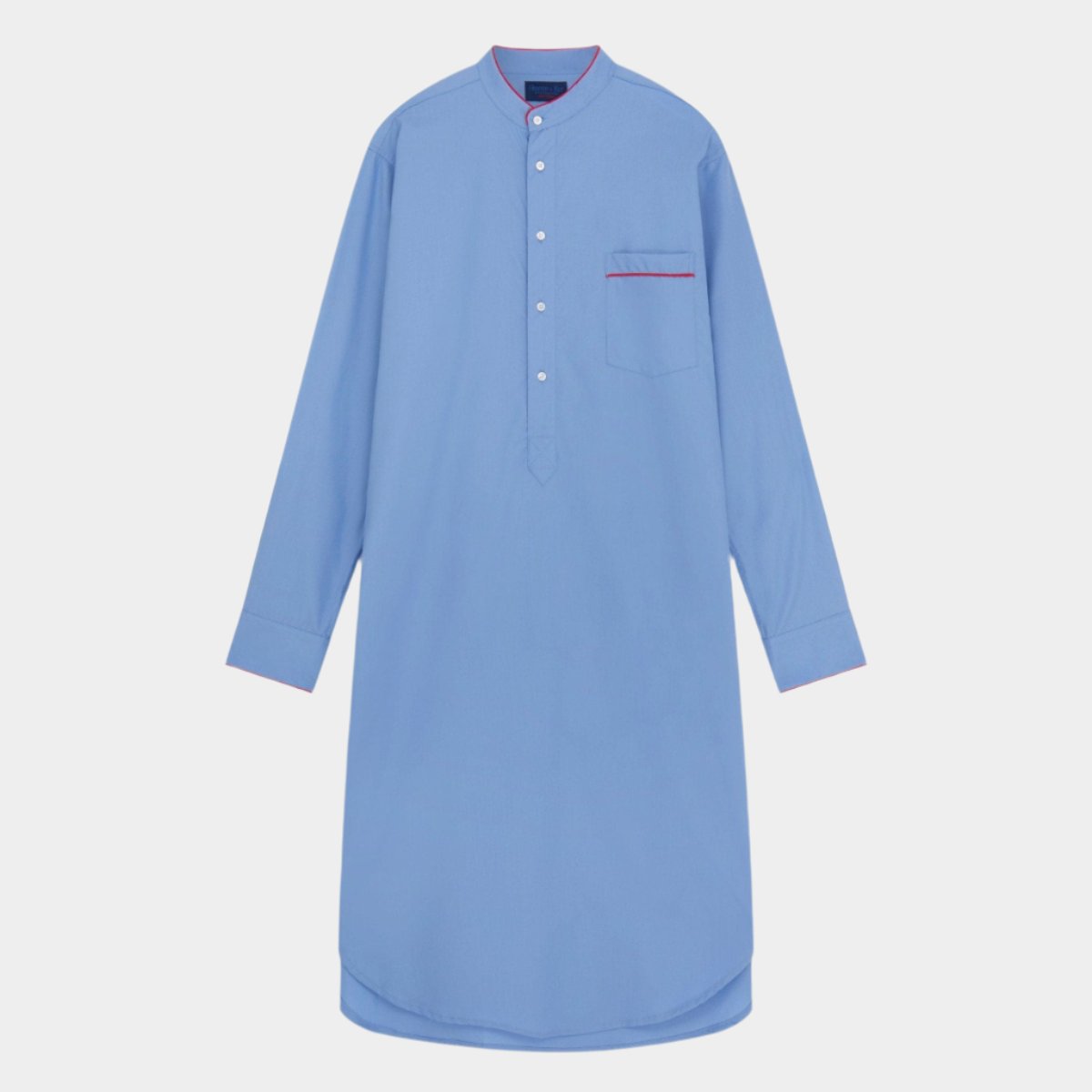 Plain Cotton Nightshirt With Red Piping