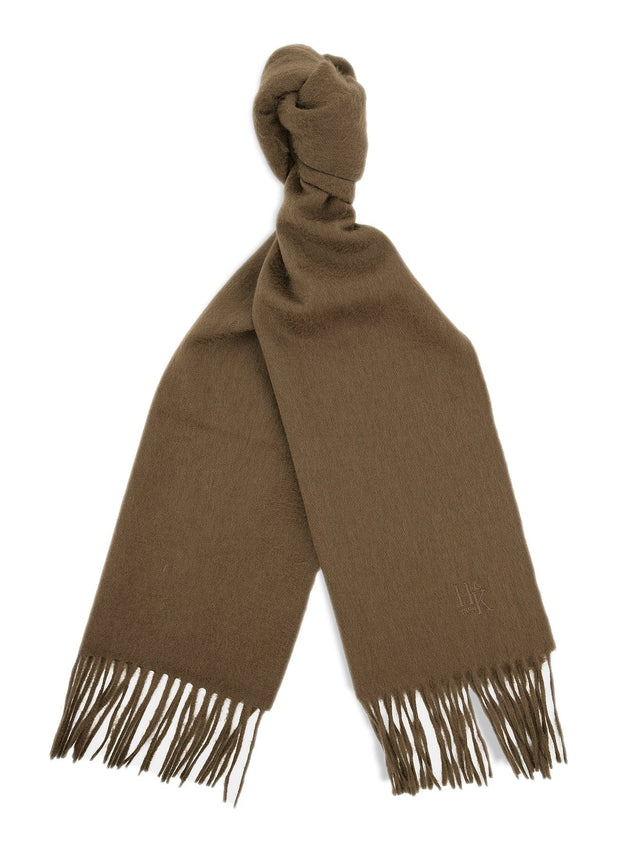 Plain Brown 100% Cashmere Scarf